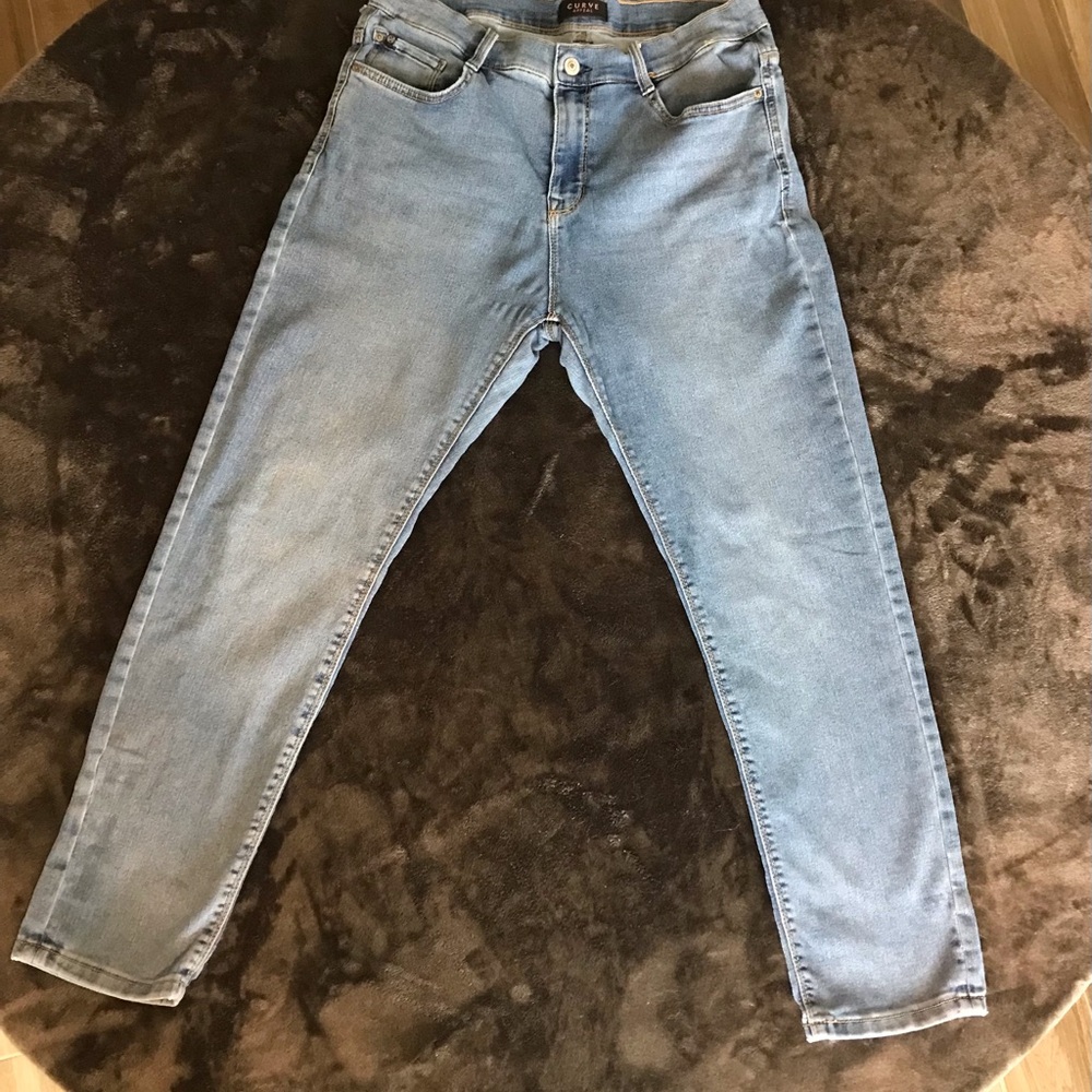 " Curve Appeal" Blue Flare Wide Leg Jeans